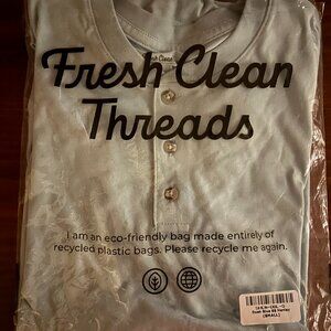 NEW*Men's Fresh Clean Threads Short Sleeve Henley, Size Small, Dusk Blue